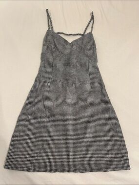 Forever 21 Black and White Open Back Plaid Mini Dress